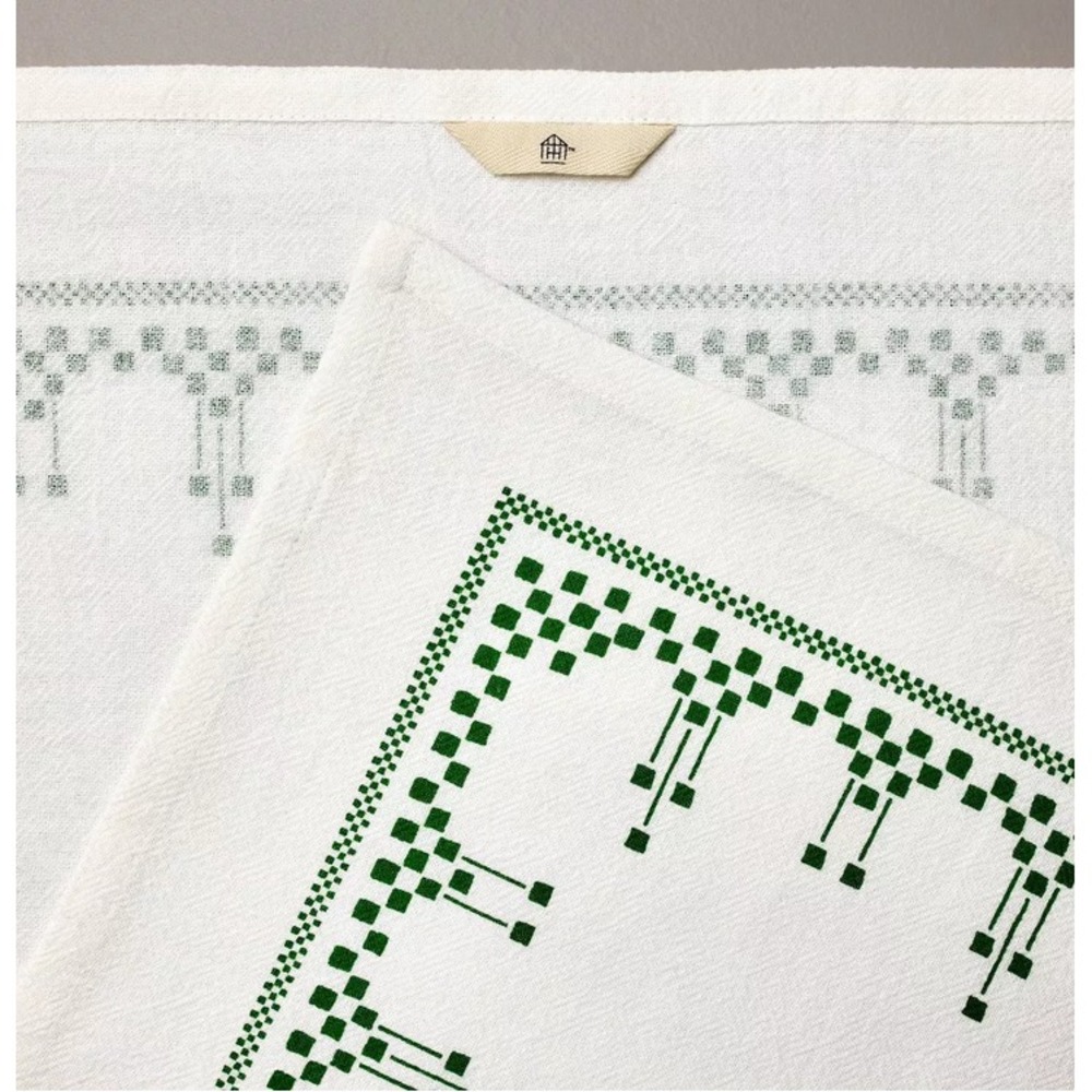 Hearth & Hand Magnolia Flour Sack Kitchen Towel Dishtowel Arts Crafts Geo Green